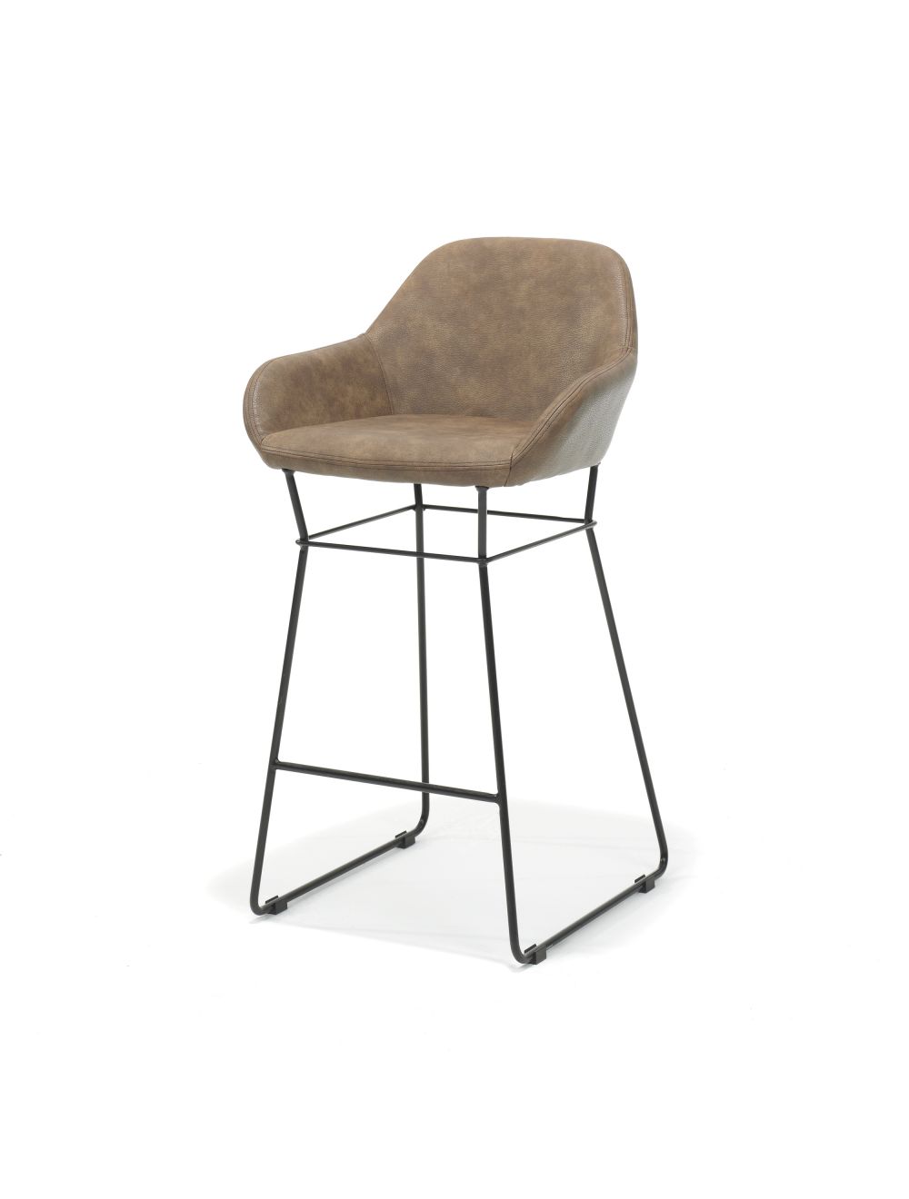 906STL27011301_Britt_barkruk_zwart_Bora_Kunstleder_Bruin