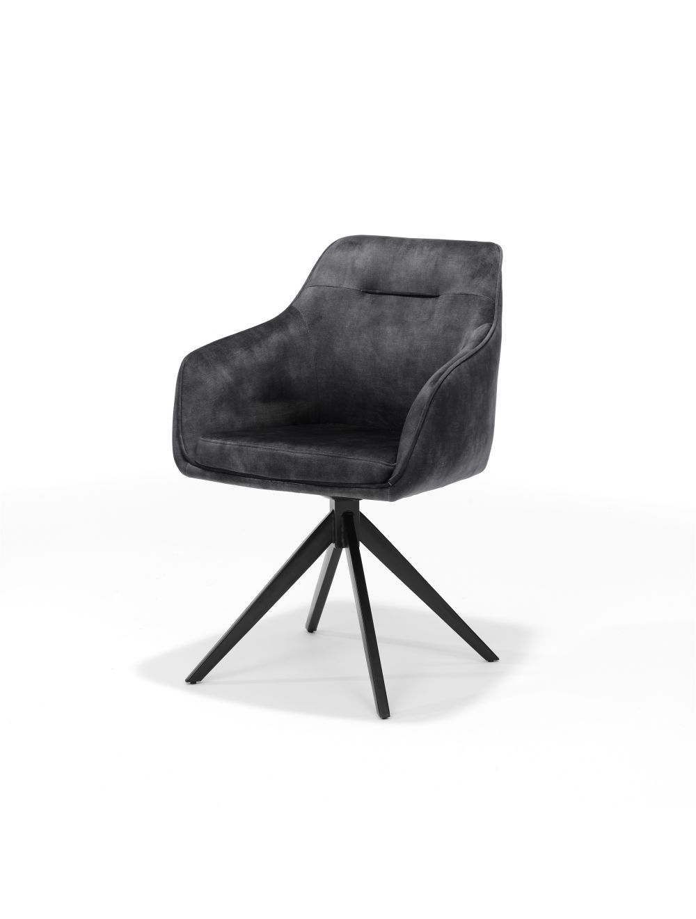 906STL58011190_Jazz_armstoel_zwart_Aurora_Velours_Antraciet