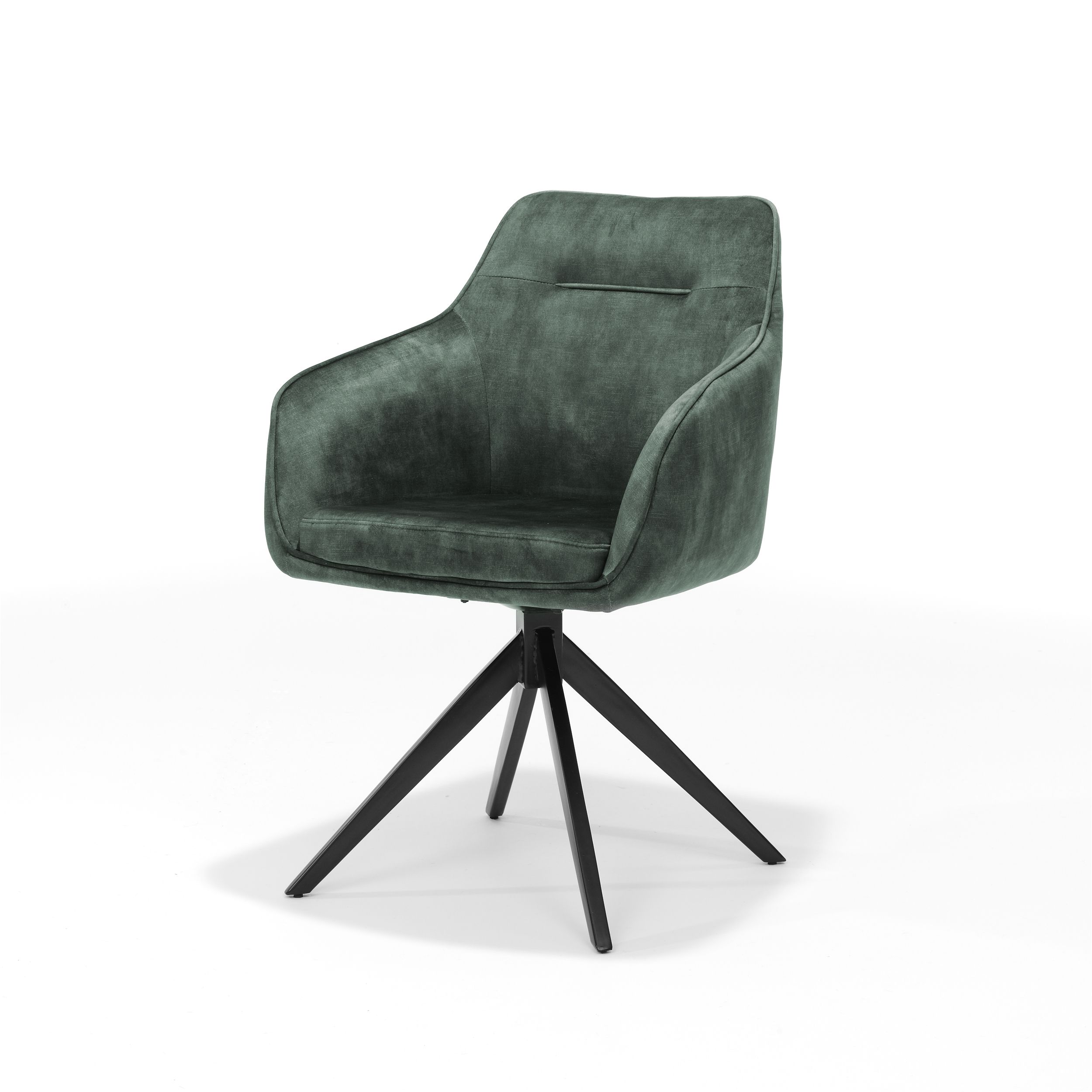 906STL58011192_Jazz_armstoel_zwart_Aurora_Velours_Hunter_Groen_1