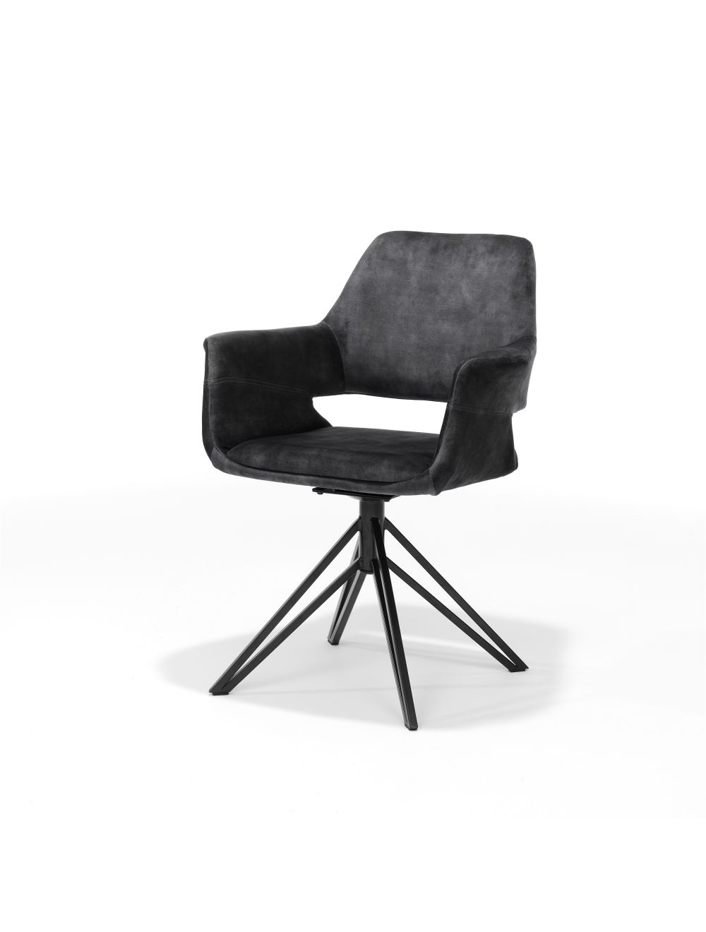 906STL99011190_Katy_armstoel_draaibaar_Stof_Aurora_Velours_Antraciet