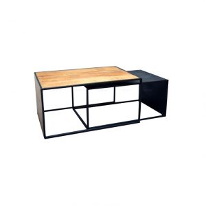 rectangular-coffee-table-2-pieces-natural-wood-sandblasted-black-finish